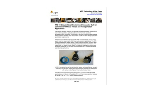 APD 19 Circulaire harde omgeving Connector gebouwd voor commerciële/off-road voertuig- en transporttoepassingen