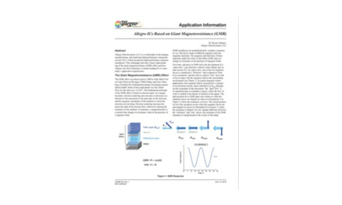 Allegro ics gebaseerd op gigantische magnetoresistance (GMR)