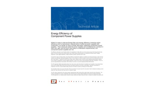Energie -efficiëntie van componentvoedingen