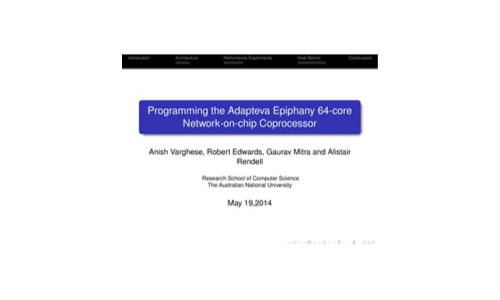 Programmeren van de Adapteva Epiphany 64-core netwerk-op-chip coprocessor