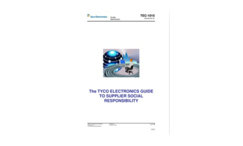 De Tyco Electronics -gids voor de sociale verantwoordelijkheid van leveranciers